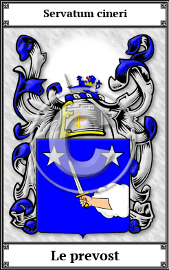 Le prevost Family Crest Download (JPG) Book Plated - 600 DPI